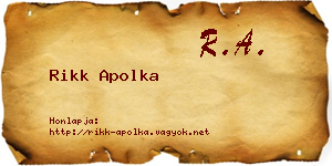 Rikk Apolka névjegykártya